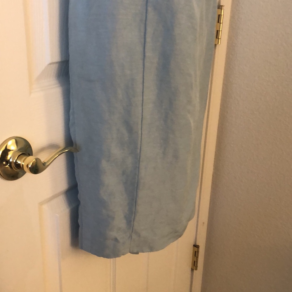 Pastel Green-Blue Sleeveless Linen Dress - Picture 7 of 16
